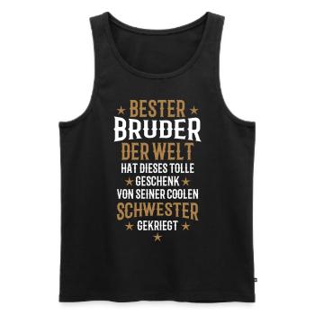15 Meilleur frère du monde cadeau de soeur cool - Débardeur bio Premium Homme - noir - Devant - AI Model Male 178 light (178cm)