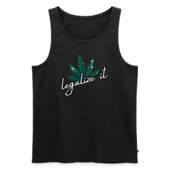 Legalize Marihuana Cannabis Weed Ganja Mary Jane - Männer Premium Bio Tank Top - Schwarz - Vorne - AI Model Male 178 light (178cm)