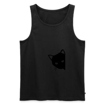 Chat noir - Débardeur bio Premium Homme - noir - Devant - AI Model Male 178 light (178cm)