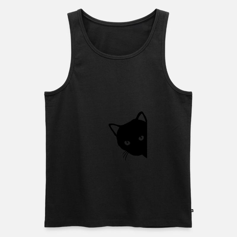 Schwarze Katze - Männer Premium Bio Tank Top - Schwarz