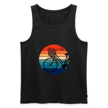 Bicycle retro sunset colorful - Men's Premium Organic Tank Top - black - Front - Michal (187cm)