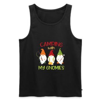 Camping mit meinen Gnomen - Männer Premium Bio Tank Top - Schwarz - Vorne - Michal (187cm)
