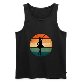 Ballerine Danse Avant rétro coucher du soleil - Débardeur bio Premium Homme - noir - Devant - Michal (187cm)