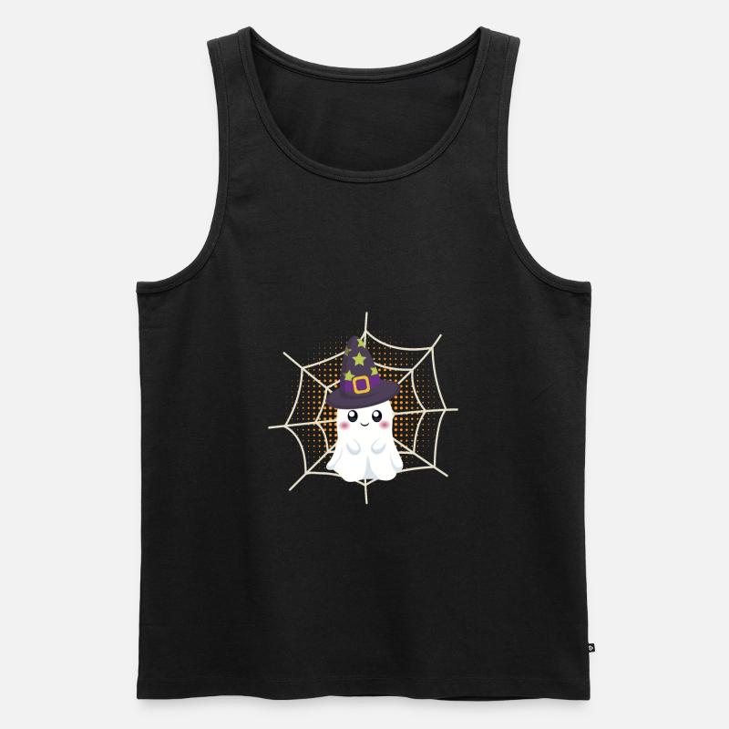 Spooky Ghost - Männer Premium Bio Tank Top - Schwarz