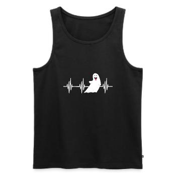 Halloween heartbeat ghost - Men's Premium Organic Tank Top - black - Front - Michal (187cm)
