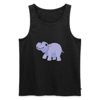 Cute Pygmy Hippo - MiniHippo - Men's Premium Organic Tank Top - black - Front - AI Model Male 178 light (178cm)