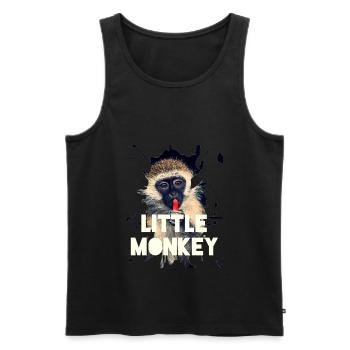 monkey - Men's Premium Organic Tank Top - black - Front - Michal (187cm)