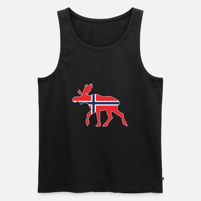 Norwegen Elch - Männer Premium Bio Tank Top - Schwarz