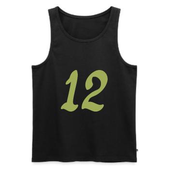 12 - Männer Premium Bio Tank Top - Schwarz - Vorne - AI Model Male 178 light (178cm)