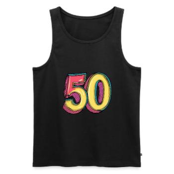 50 Number Comic - Men's Premium Organic Tank Top - black - Front - Michal (187cm)