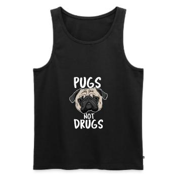 International dog day - Pugs not drugs - Männer Premium Bio Tank Top - Schwarz - Vorne - AI Model Male 178 light (178cm)