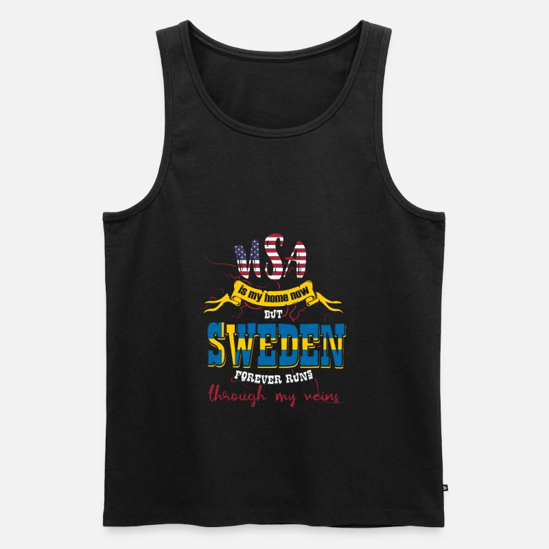 Schweden Malmö - Männer Premium Bio Tank Top - Schwarz