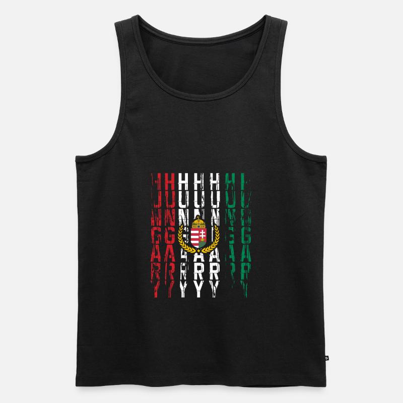 Ungarn - Männer Premium Bio Tank Top - Schwarz