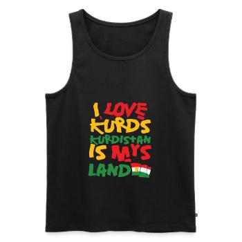 Kurdistan Tigris - Männer Premium Bio Tank Top - Schwarz - Vorne - AI Model Male 178 light (178cm)