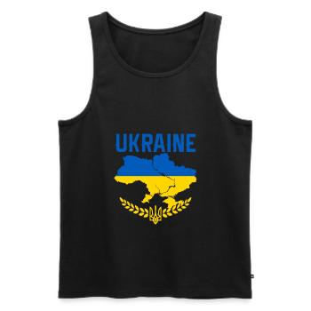 Ukraine | Drapeau | pays - Débardeur bio Premium Homme - noir - Devant - AI Model Male 178 light (178cm)
