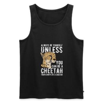 Leopard | Gepard | Savanne | Safari - Männer Premium Bio Tank Top - Schwarz - Vorne - Michal (187cm)