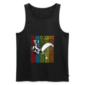 Fallschirm Paragleiter Gleitschirm - Männer Premium Bio Tank Top - Schwarz - Vorne - AI Model Male 178 light (178cm)