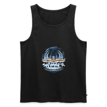 Swimmers swim - Men's Premium Organic Tank Top - black - Front - Michal (187cm)