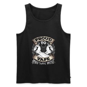 Vaping steaming steamer - Men's Premium Organic Tank Top - black - Front - AI Model Male 178 light (178cm)
