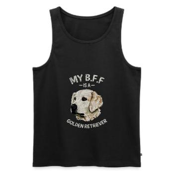 Amant de chien Golden Retriever - Débardeur bio Premium Homme - noir - Devant - Michal (187cm)