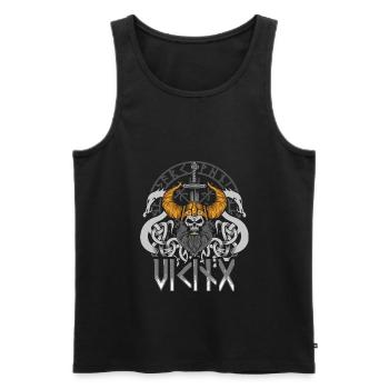 Wikinger - Männer Premium Bio Tank Top - Schwarz - Vorne - Michal (187cm)