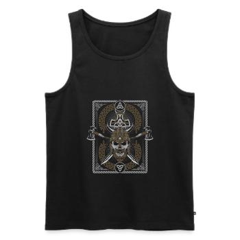 Viking ax Furthark Odin Walhalla - Men's Premium Organic Tank Top - black - Front - AI Model Male 178 light (178cm)