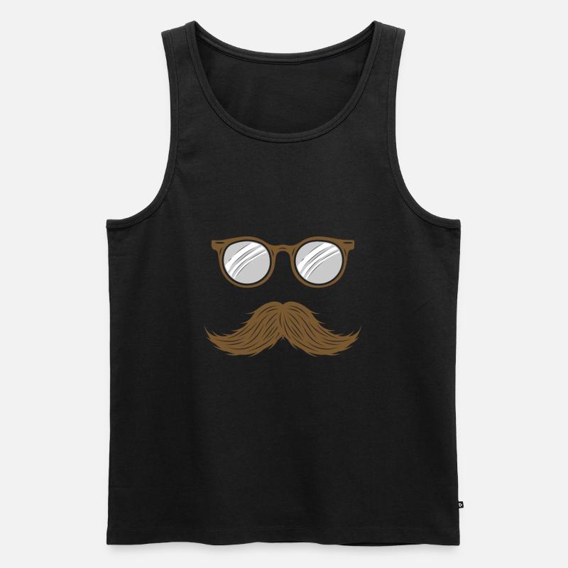 Moustache - Oberlippenbart - Mustache - Männer Premium Bio Tank Top - Schwarz
