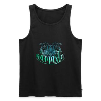 Namaste Lotus Yoga - Débardeur bio Premium Homme - noir - Devant - Michal (187cm)