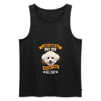 Bichon Frise - Männer Premium Bio Tank Top - Schwarz - Vorne - AI Model Male 178 light (178cm)