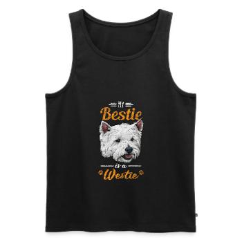 West Highland White Terrier - Débardeur bio Premium Homme - noir - Devant - Michal (187cm)
