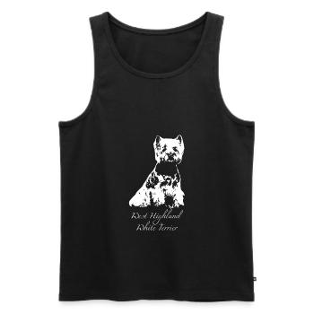 West Highland White Terrier - Men's Premium Organic Tank Top - black - Front - Michal (187cm)