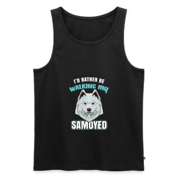 Samojede Samoyed - Débardeur bio Premium Homme - noir - Devant - AI Model Male 178 light (178cm)