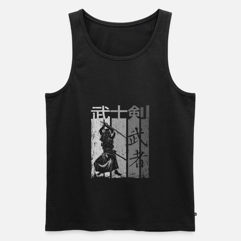 Samurai - Männer Premium Bio Tank Top - Schwarz