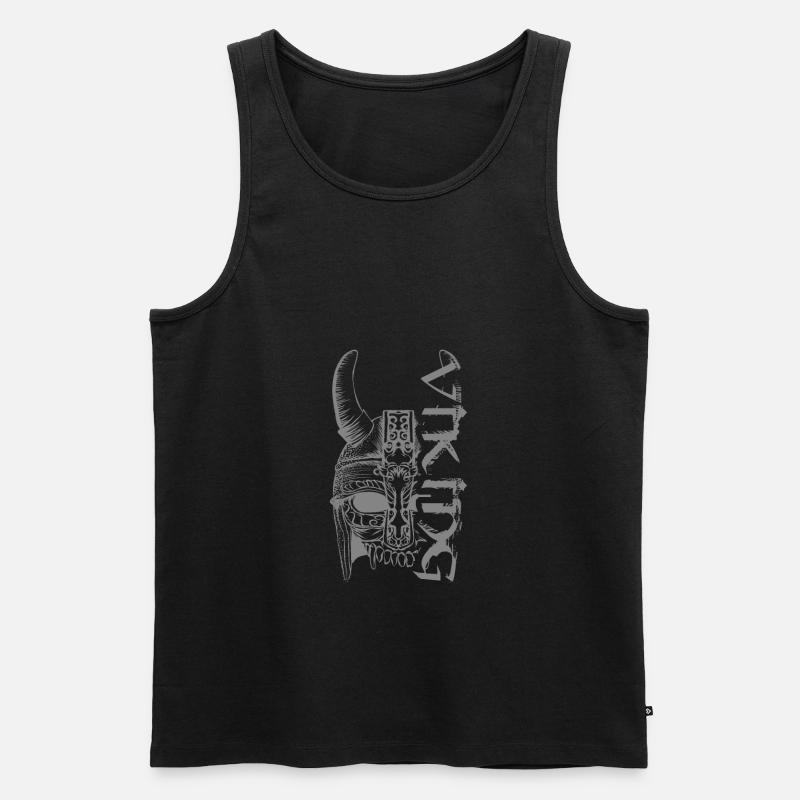 Wikinger Schädel Kelten Germanen - Männer Premium Bio Tank Top - Schwarz