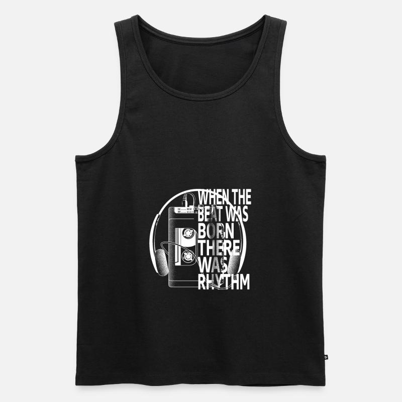 Retro Cassette - Männer Premium Bio Tank Top - Schwarz