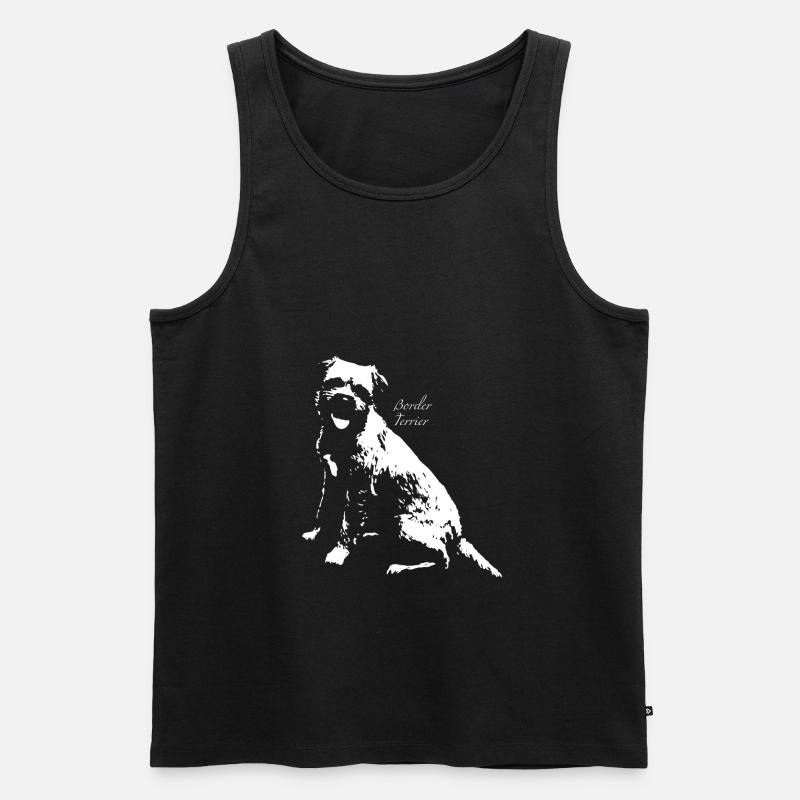 Border Terrier - Männer Premium Bio Tank Top - Schwarz