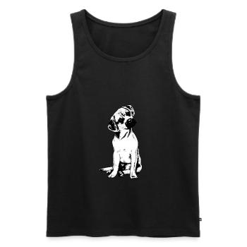 Puggle Beagle Pug - Men's Premium Organic Tank Top - black - Front - Michal (187cm)