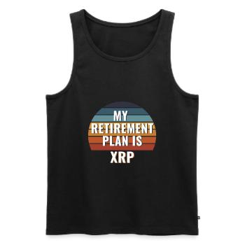 Mon plan de retraite est Ripple, XRP- Funny Crypto - Débardeur bio Premium Homme - noir - Devant - AI Model Male 178 light (178cm)