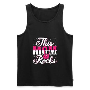 This Mom Rocks - Rock n Roll Mother - Männer Premium Bio Tank Top - Schwarz - Vorne - Michal (187cm)