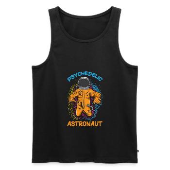Psychedelic Astronaut Mushroom Space - Männer Premium Bio Tank Top - Schwarz - Vorne - AI Model Male 178 light (178cm)
