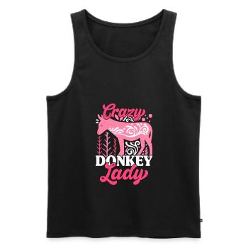 Crazy Donkey Lady Funny Donkey - Men's Premium Organic Tank Top - black - Front - Michal (187cm)