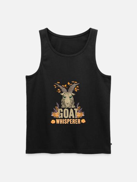 Goat Whisperer Funny Goat - Men's Premium Organic Tank Top - black