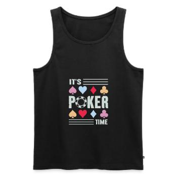C’est Poker Time Poker Player - Débardeur bio Premium Homme - noir - Devant - Michal (187cm)
