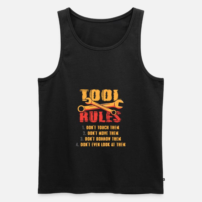 Funny Tools Rules Toolmaker Mechanic - Männer Premium Bio Tank Top - Schwarz