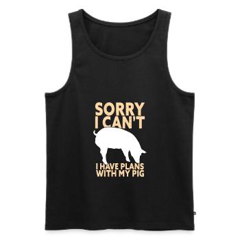 Sorry I Can't I Have Plans With My Pig Funny Pig - Männer Premium Bio Tank Top - Schwarz - Vorne - Michal (187cm)