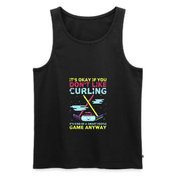 Ce n’est pas grave si vous n’aimez pas le curling drôle de curling - Débardeur bio Premium Homme - noir - Devant - AI Model Male 178 light (178cm)