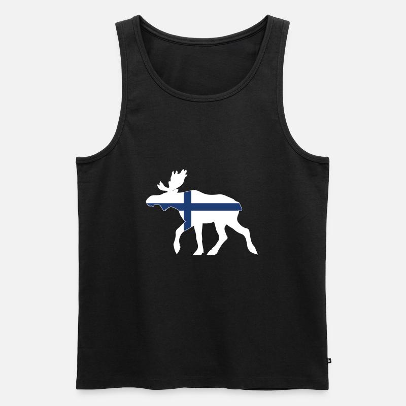 Finnland Elch - Männer Premium Bio Tank Top - Schwarz