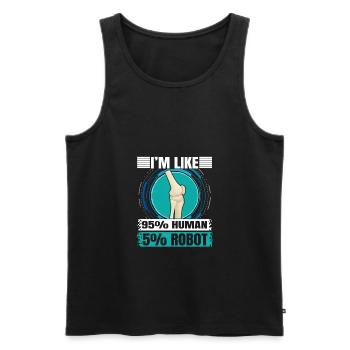 Titanium Knee Replacement Surgery - Men's Premium Organic Tank Top - black - Front - AI Model Male 178 light (178cm)