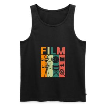 Film Rétro Film Cinéma Cinéaste - Débardeur bio Premium Homme - noir - Devant - AI Model Male 178 light (178cm)