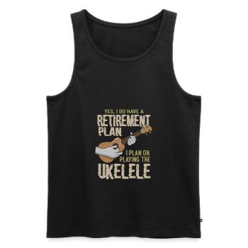 Drôle ukulélé Plan de retraite Ukulele Guitare - Débardeur bio Premium Homme - noir - Devant - AI Model Male 178 light (178cm)